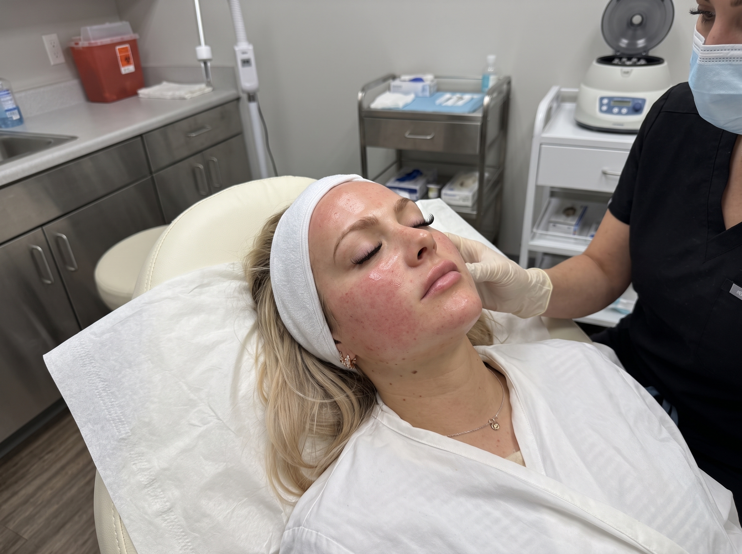 Clinician demonstrating 90-degree micro-delivery intradermal injection on simulated anatomical model.